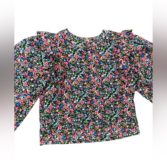 Sara Ruffle Puff Sleeve Floral Blouse Size Small - Picture 4 of 8